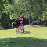 Photo d'une équipe pendant l'épreuve à ski aux NVB Games