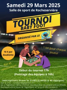 Affiche tournoi baby foot en doublet le 29 mars