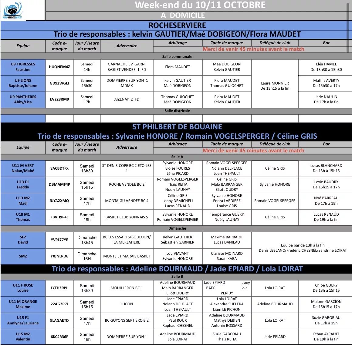 Rencontres à domicile 10-11 octobre