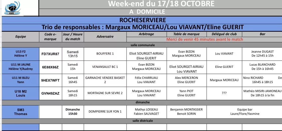 Rencontres à domicile 17-18 octobre